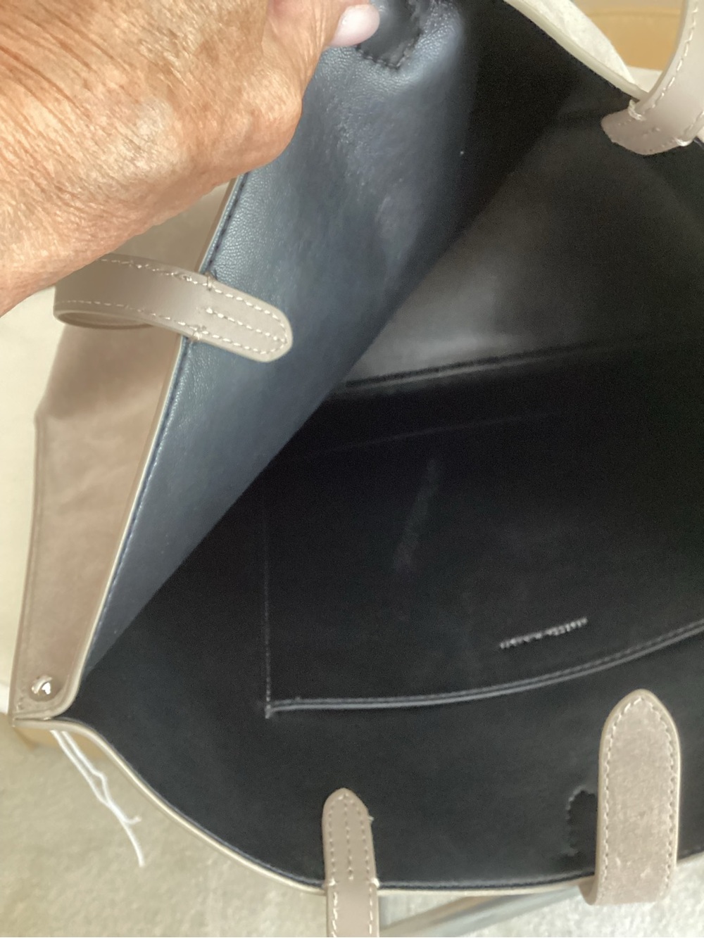 Rebecca Minkoff Taupe Suede Tote with Silver Hardware - Picture 5 of 5